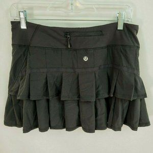 Lululemon Skort Size 8 Black Ruffle Skirt Tennis Golf Shorts Skorts